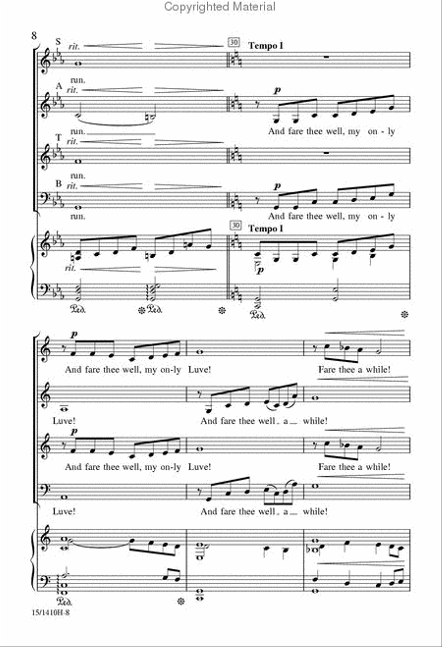 O My Luve's Like a Red, Red Rose 4-Part scores gallery preview page 7