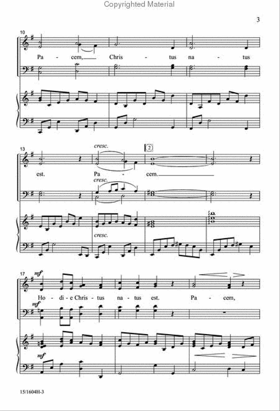 Pacem Christus Natus Est 4-Part scores gallery preview page 3