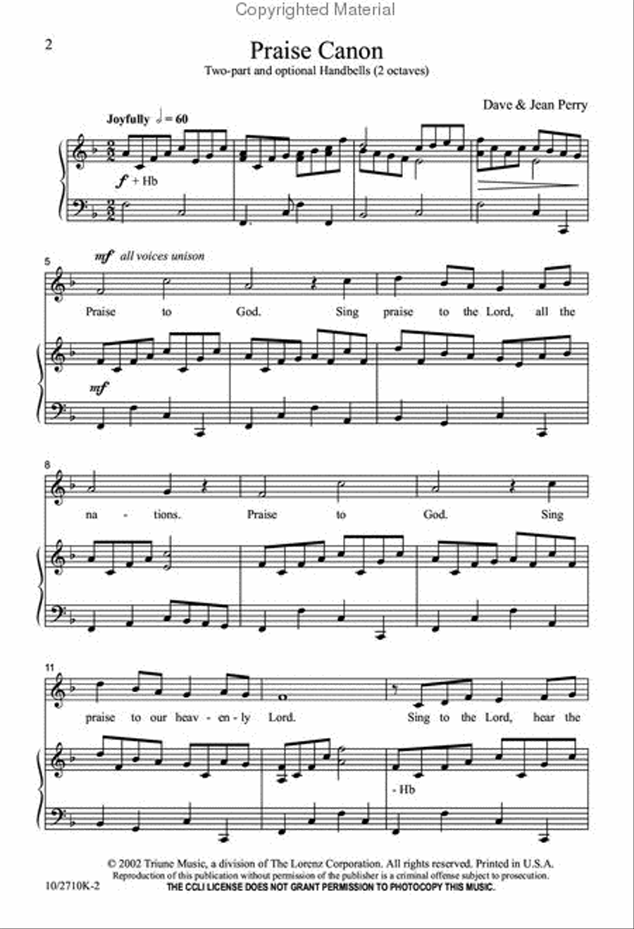 Praise Canon Praise Canon 2-Part scores gallery preview page 2