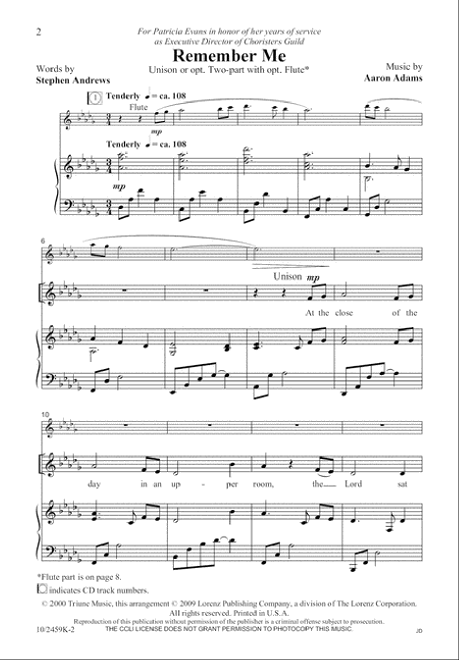 Remember Me Remember Me Unison Choir scores gallery preview page 3