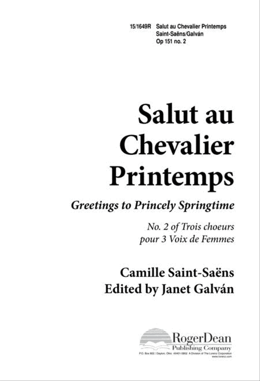 Salut au Chevalier Printemps SSA scores gallery preview page 1