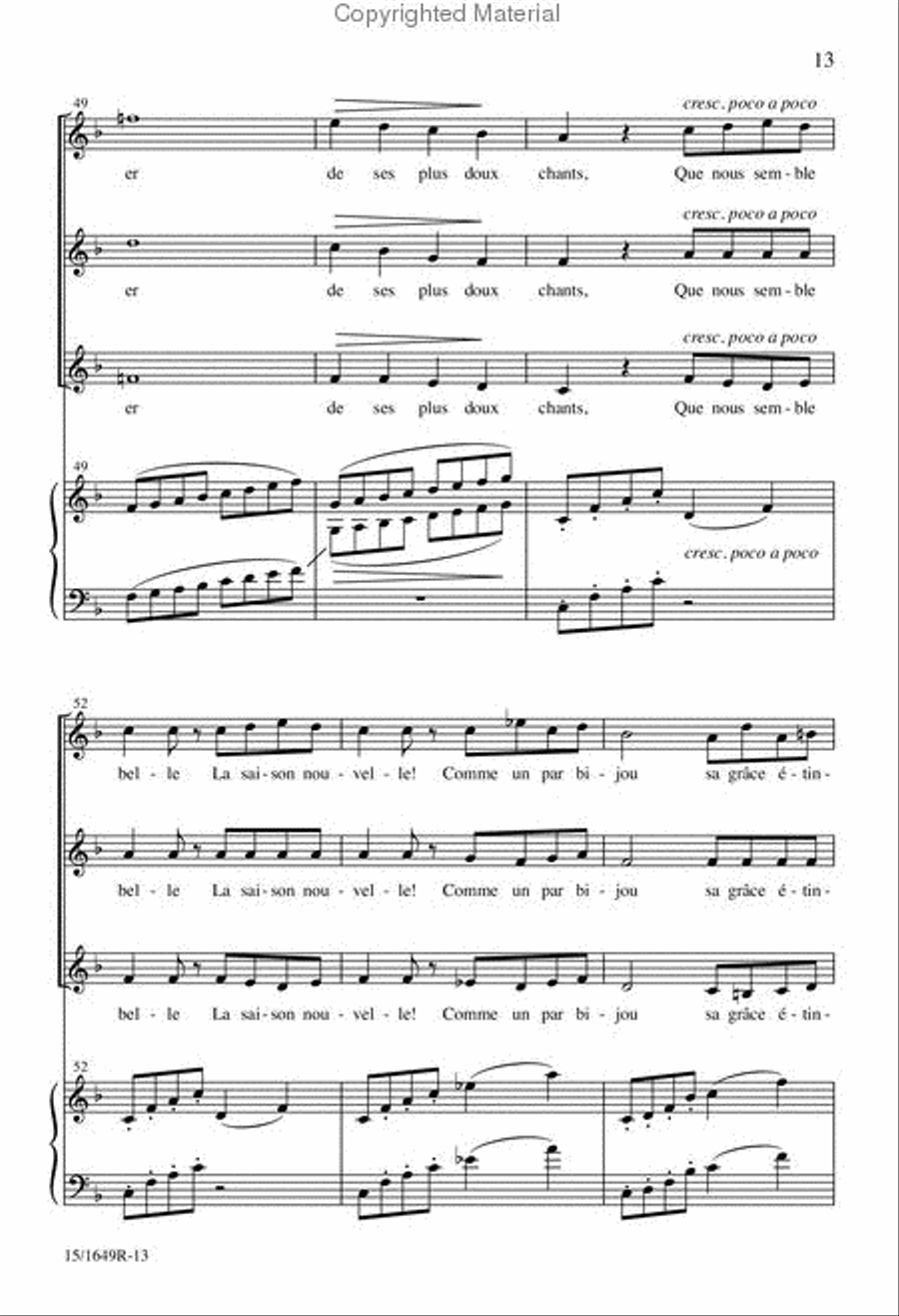 Salut au Chevalier Printemps SSA scores gallery preview page 13