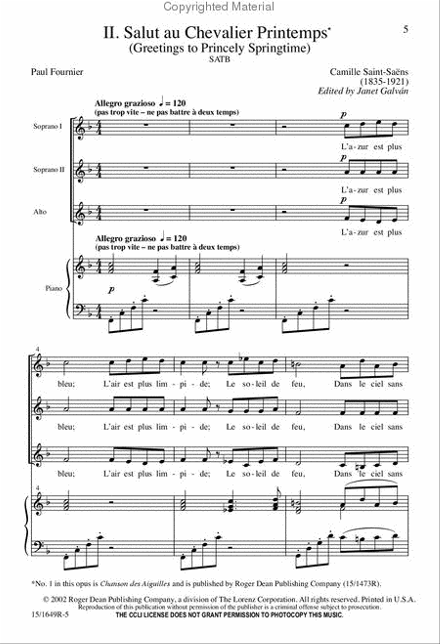Salut au Chevalier Printemps SSA scores gallery preview page 5