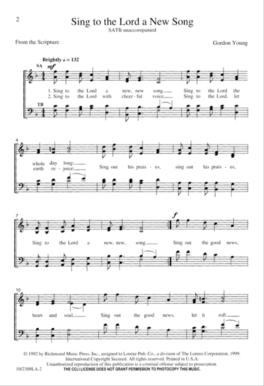 Sing to the Lord a New Song 4-Part scores gallery preview page 3