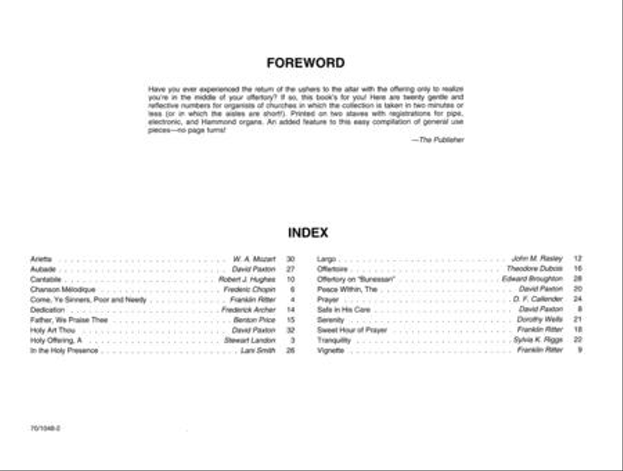 Short Aisle Offertories Organ Solo scores gallery preview page 3