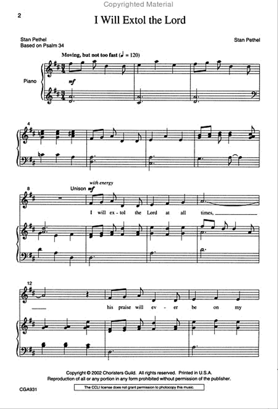 Three Psalms Settings For Unison/2-part Choir Unison Choir scores gallery preview page 2