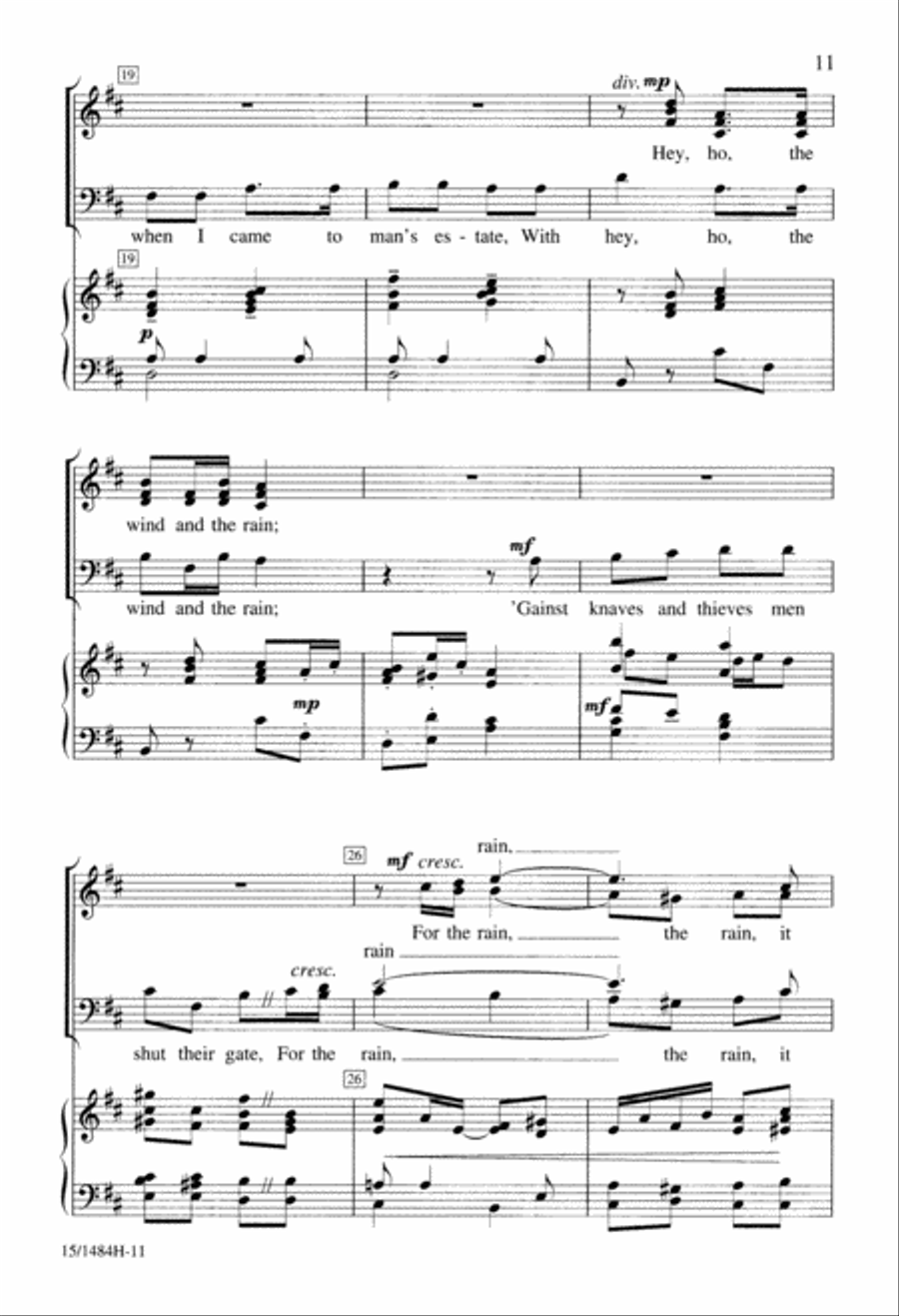 Three Shakespeare Songs Three Shakespeare Songs 4-Part scores gallery preview page 12