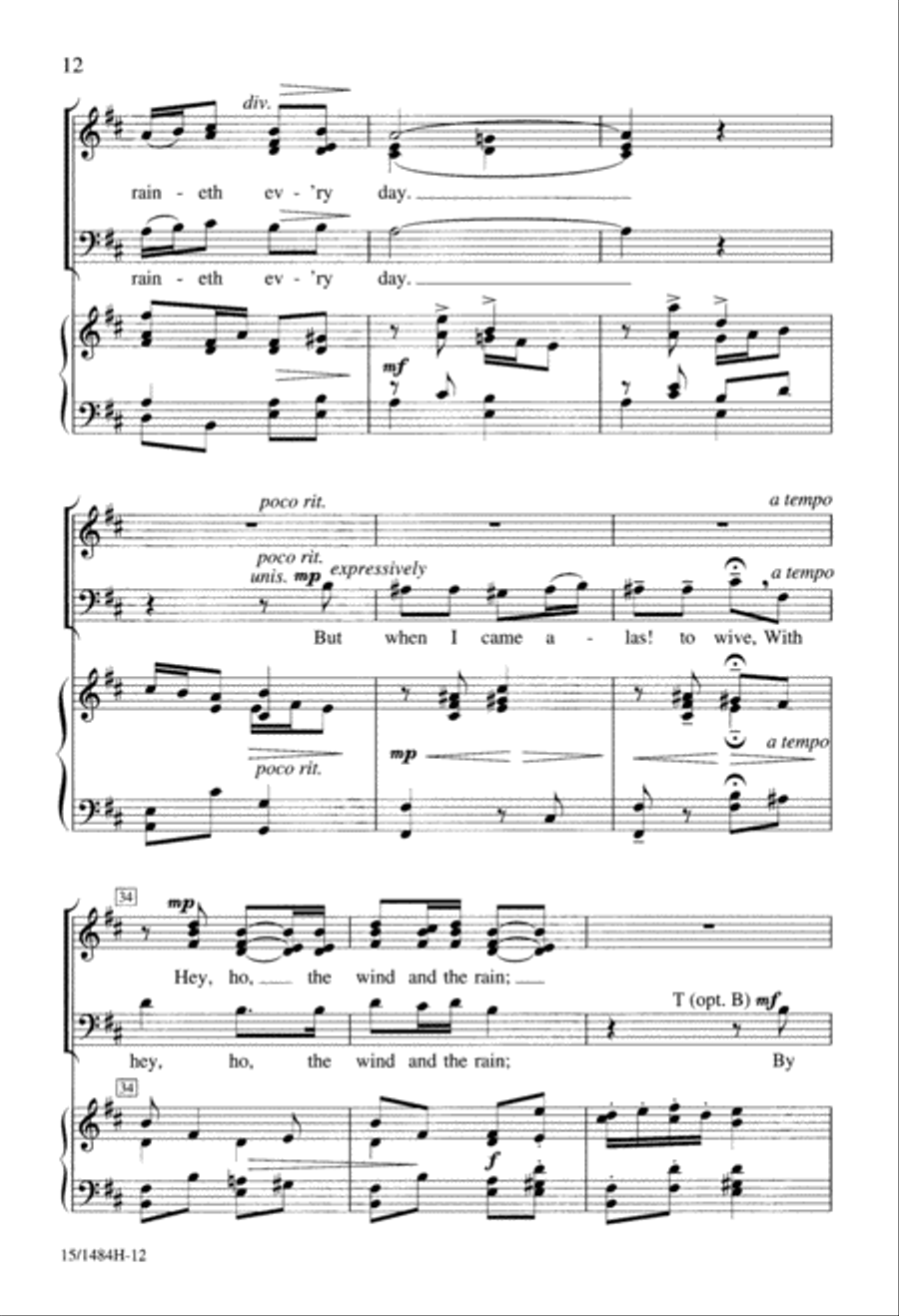 Three Shakespeare Songs Three Shakespeare Songs 4-Part scores gallery preview page 13