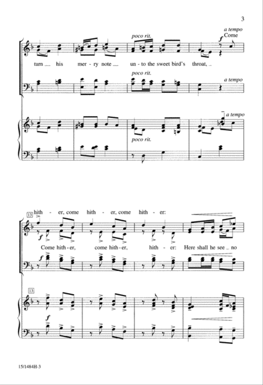 Three Shakespeare Songs Three Shakespeare Songs 4-Part scores gallery preview page 4