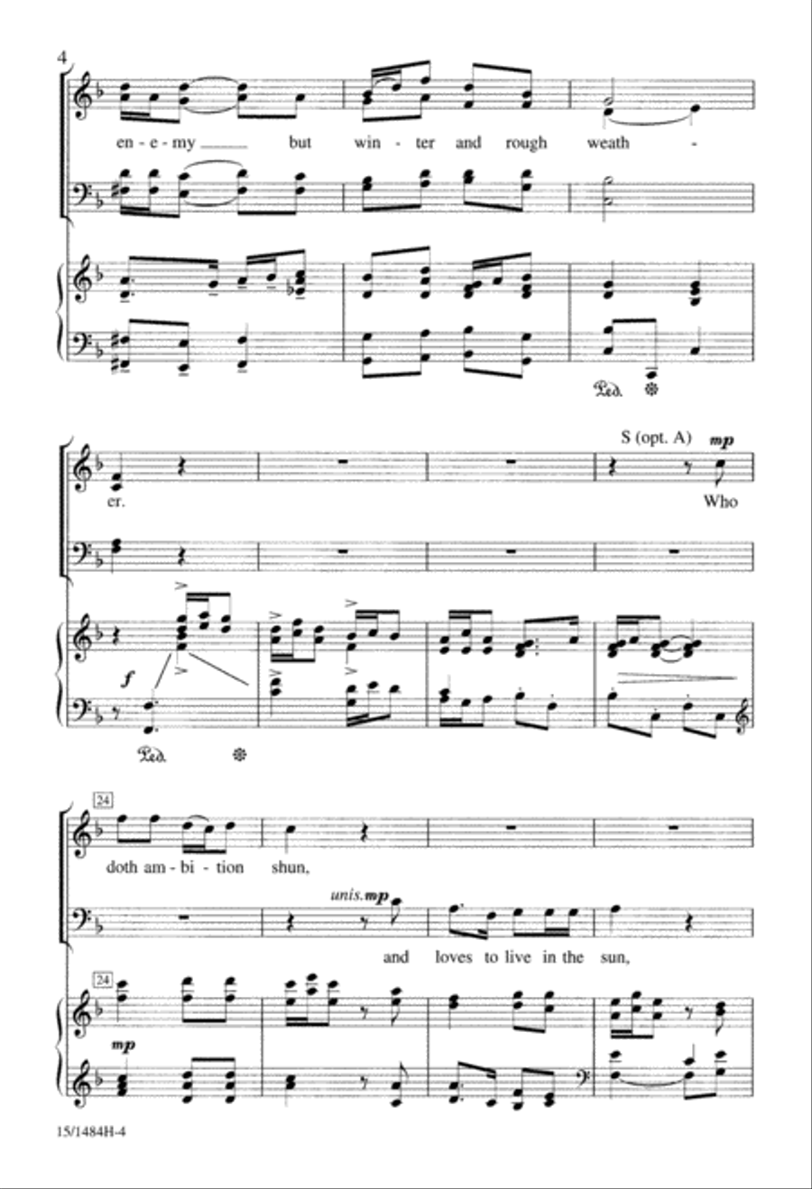 Three Shakespeare Songs Three Shakespeare Songs 4-Part scores gallery preview page 5