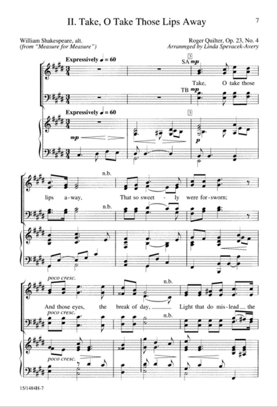 Three Shakespeare Songs Three Shakespeare Songs 4-Part scores gallery preview page 8