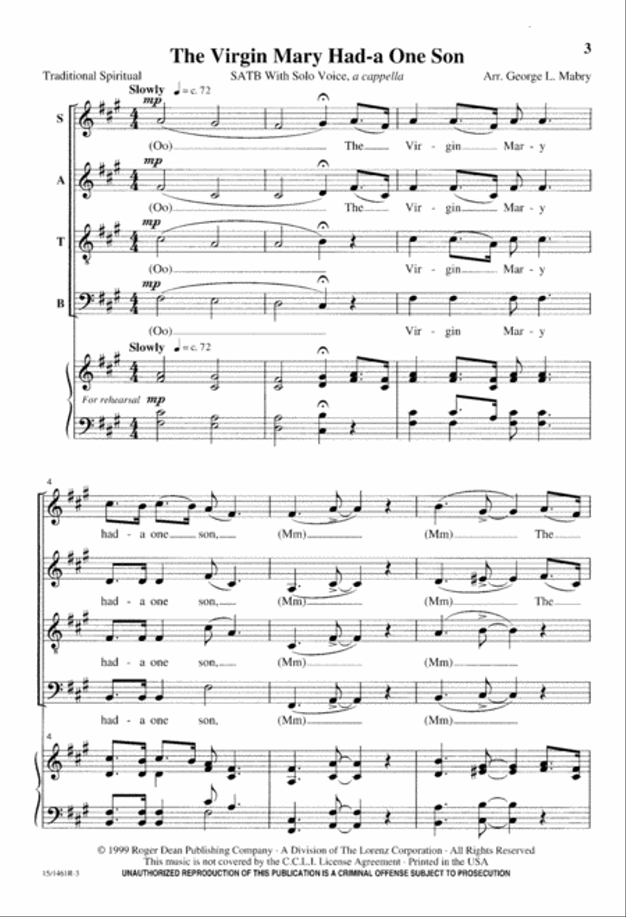 The Virgin Mary Had-a One Son Divisi scores gallery preview page 4
