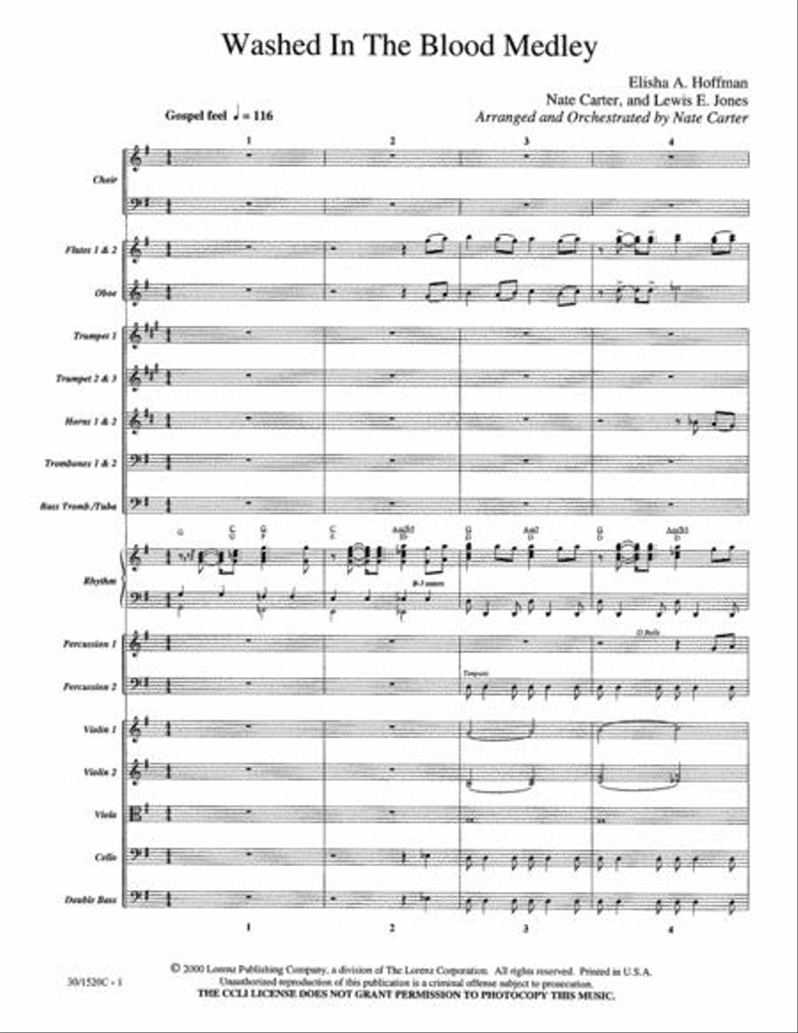 Washed in the Blood - Orchestration Choir scores gallery preview page 2