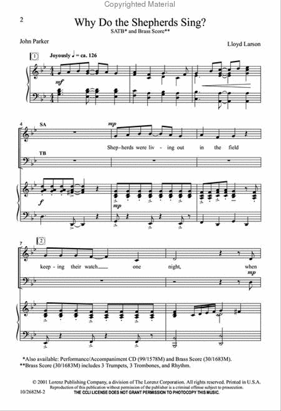 Why Do the Shepherds Sing? 4-Part scores gallery preview page 2
