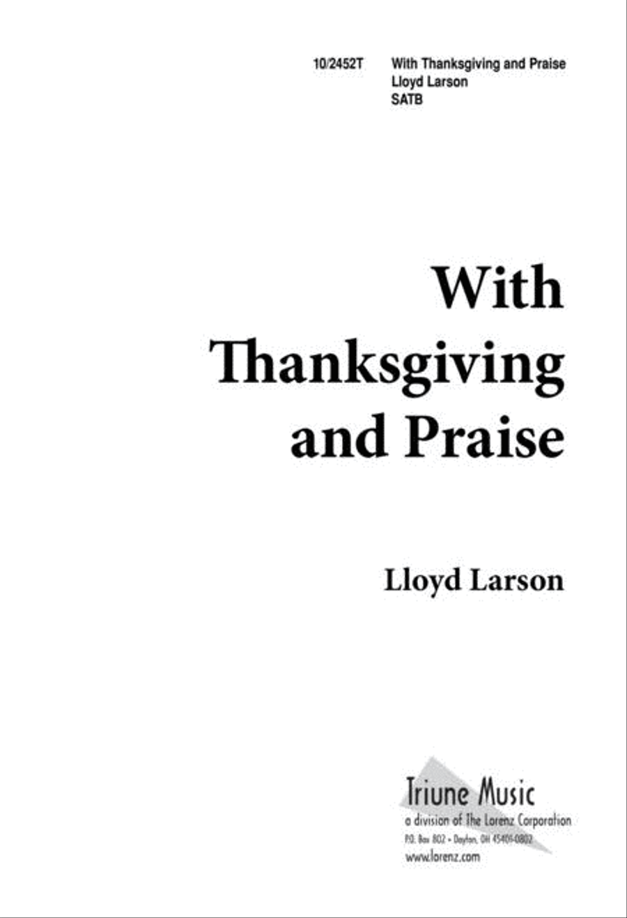 With Thanksgiving and Praise 4-Part scores gallery preview page 1