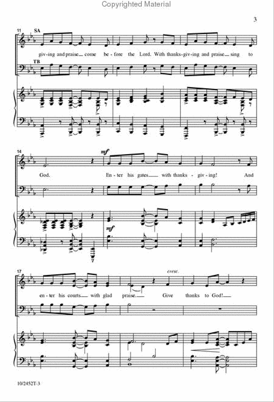 With Thanksgiving and Praise 4-Part scores gallery preview page 3