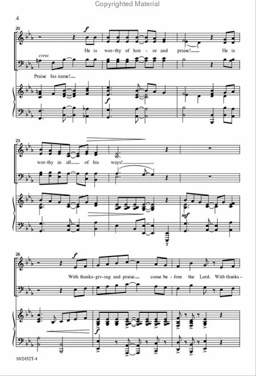 With Thanksgiving and Praise 4-Part scores gallery preview page 4