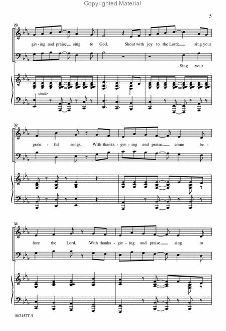 With Thanksgiving and Praise 4-Part scores gallery preview page 5