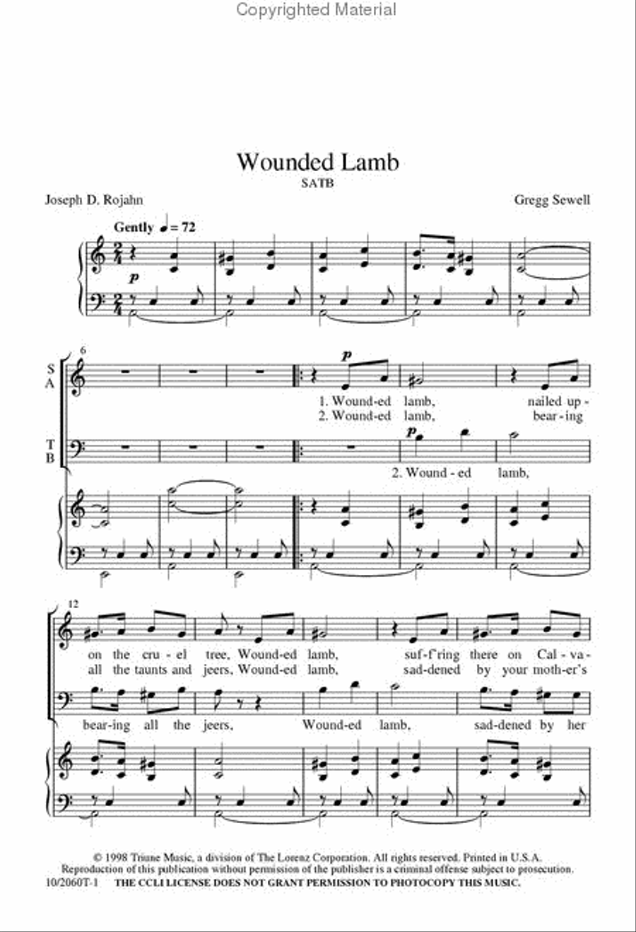 Wounded Lamb 4-Part scores gallery preview page 2