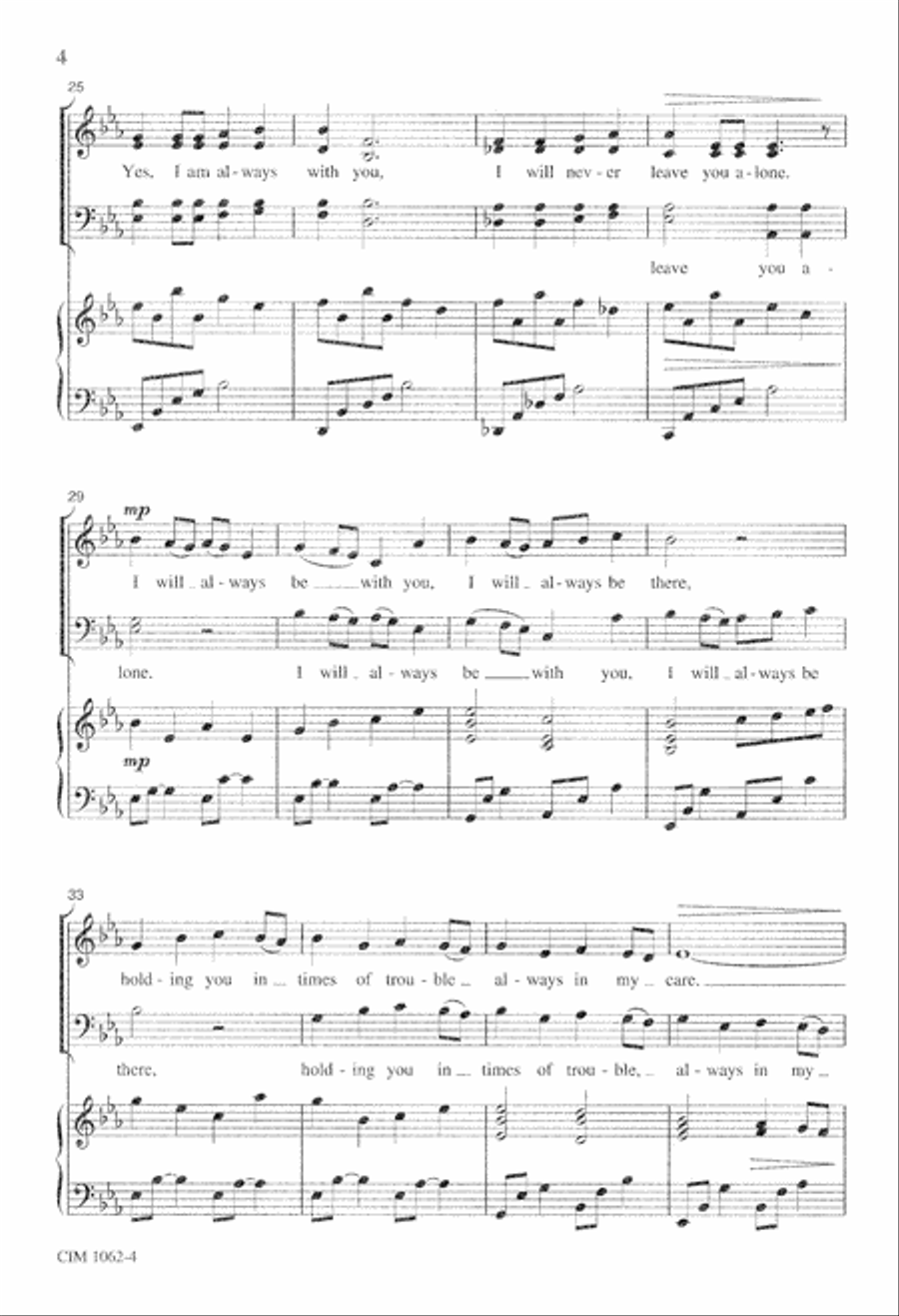 You Know I Am Always With You 4-Part scores gallery preview page 5