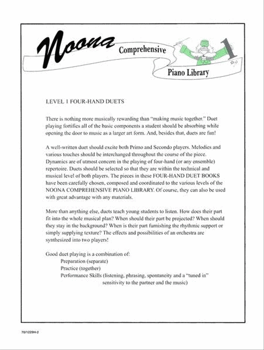 Noona Comprehensive Piano Four Hand Duet Level 1 Piano Method scores gallery preview page 2
