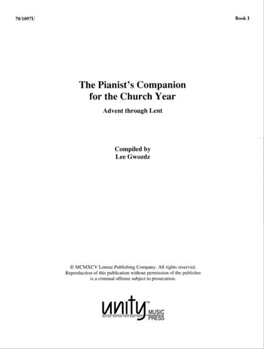 The Pianist's Companion for the Church Year, Book I Piano Solo scores gallery preview page 1