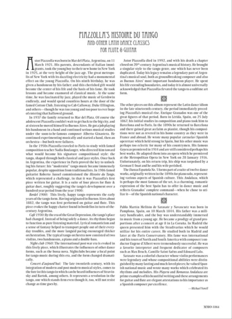 Piazzolla: Histoire Du Tango and Other Latin Classics for Flute & Guitar Duet Flute scores gallery preview page 2