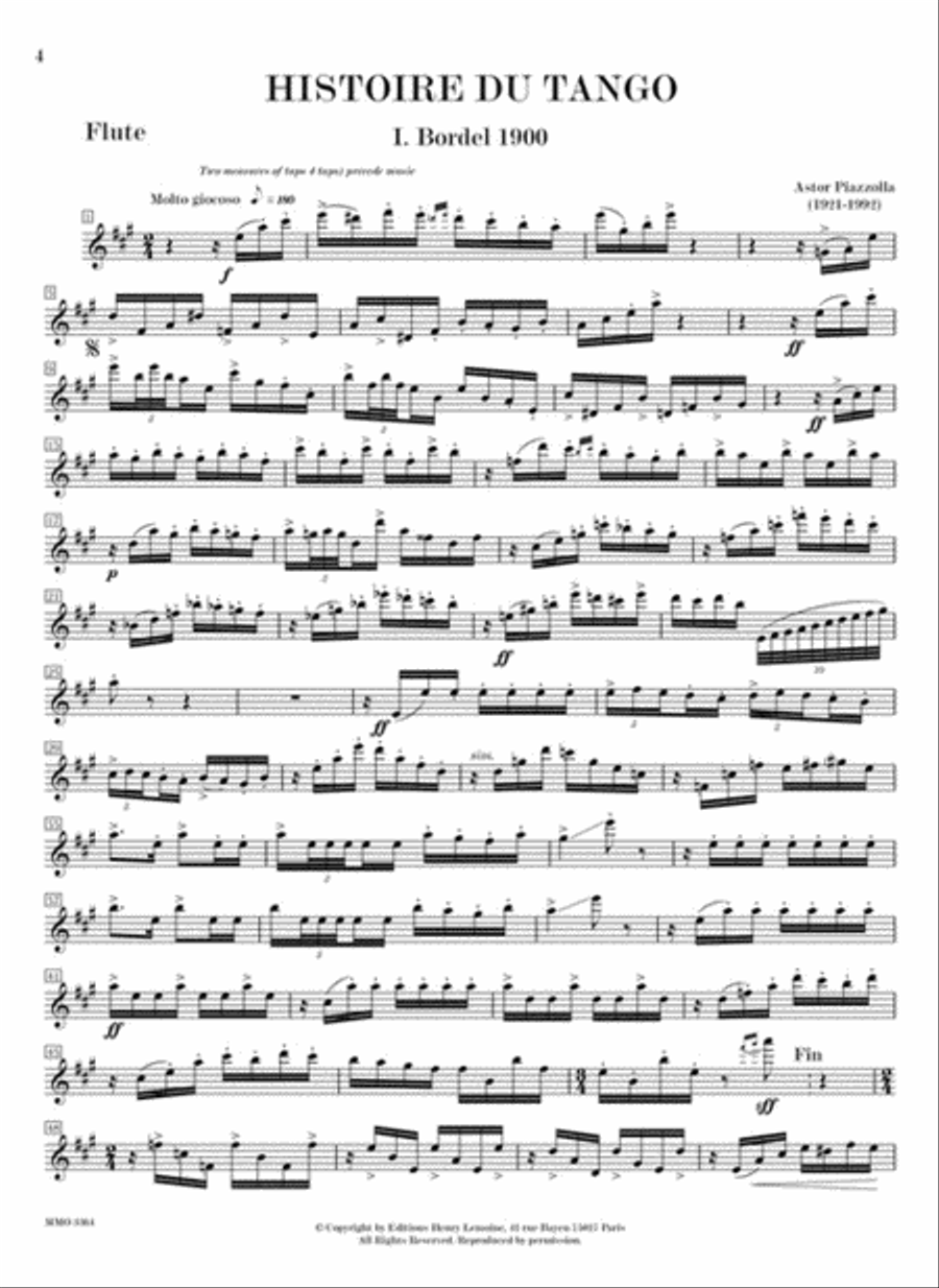 Piazzolla: Histoire Du Tango and Other Latin Classics for Flute & Guitar Duet Flute scores gallery preview page 3