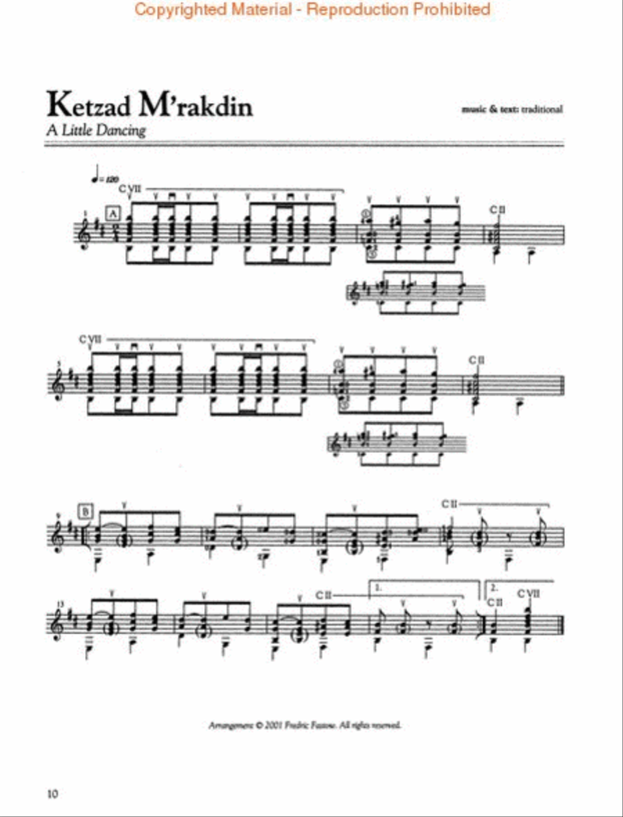 Jewish Songs for Classical Guitar Acoustic Guitar scores gallery preview page 3