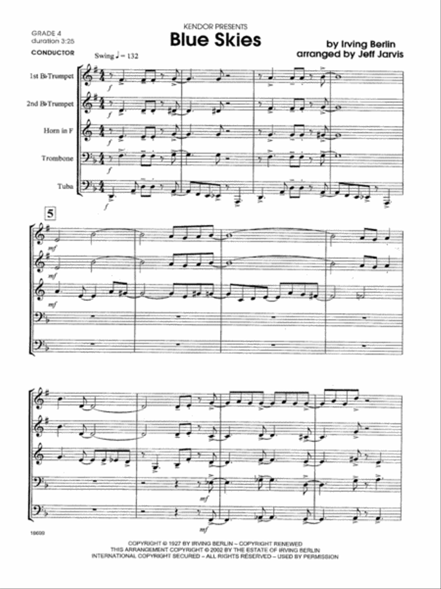 Blue Skies Brass Quintet scores gallery preview page 2