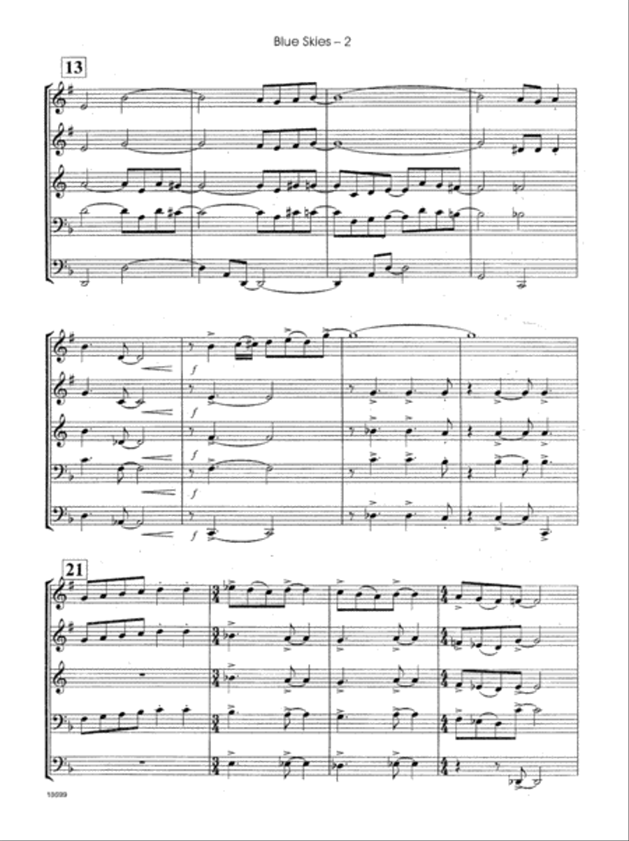 Blue Skies Brass Quintet scores gallery preview page 3