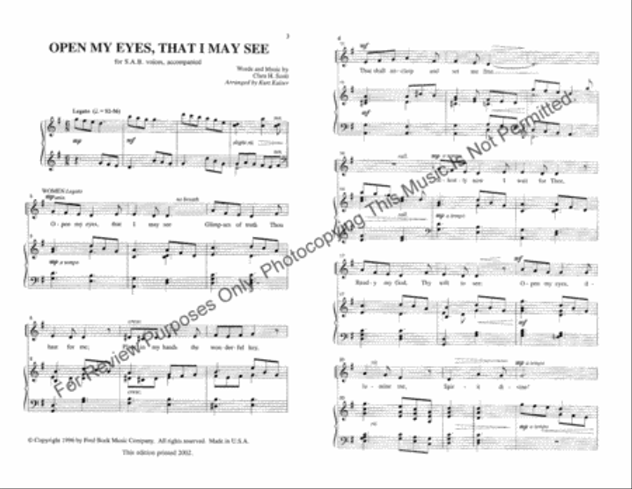 Open My Eyes, That I May See 3-Part scores gallery preview page 2
