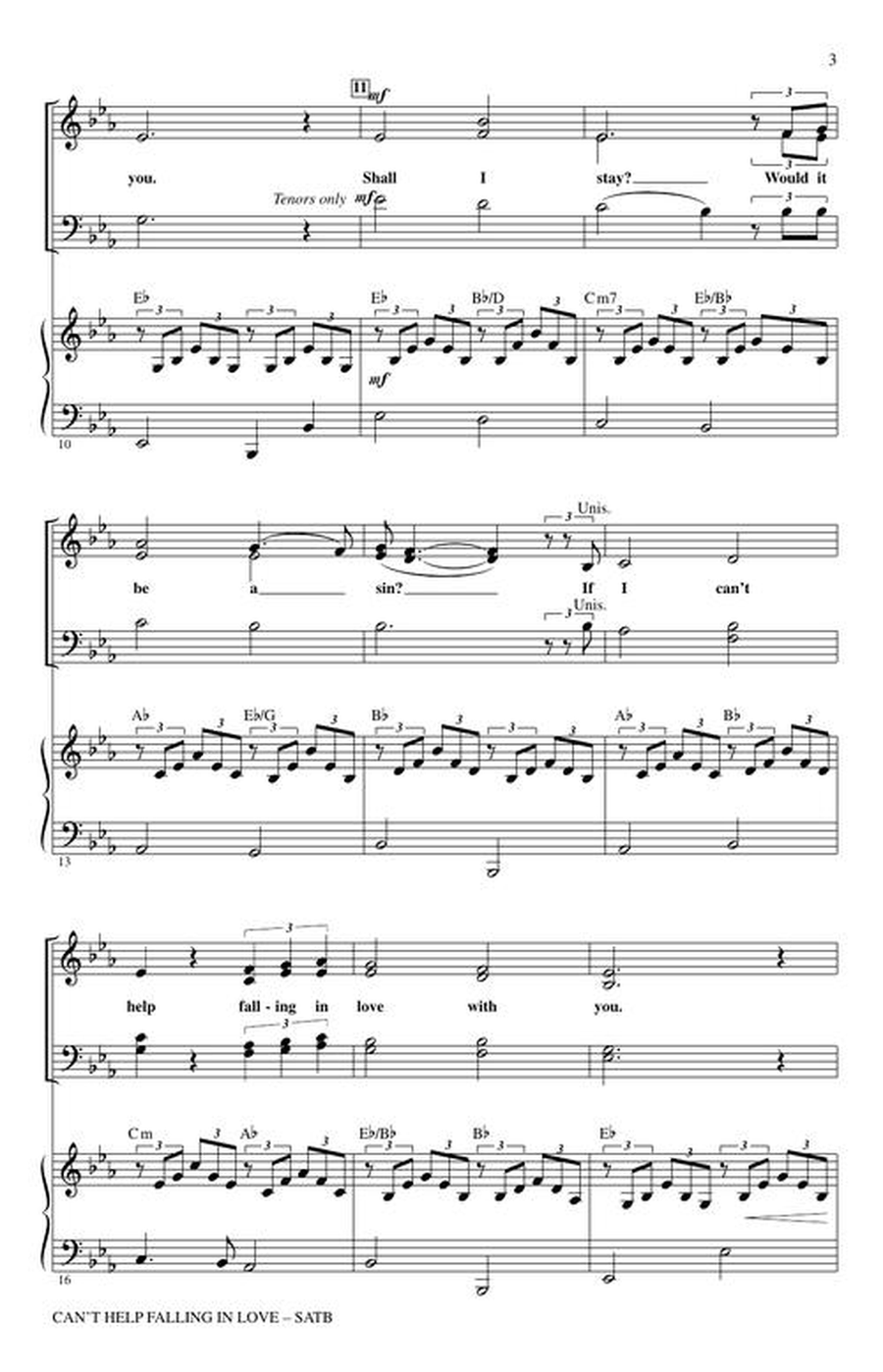 Can't Help Falling in Love 4-Part scores gallery preview page 4