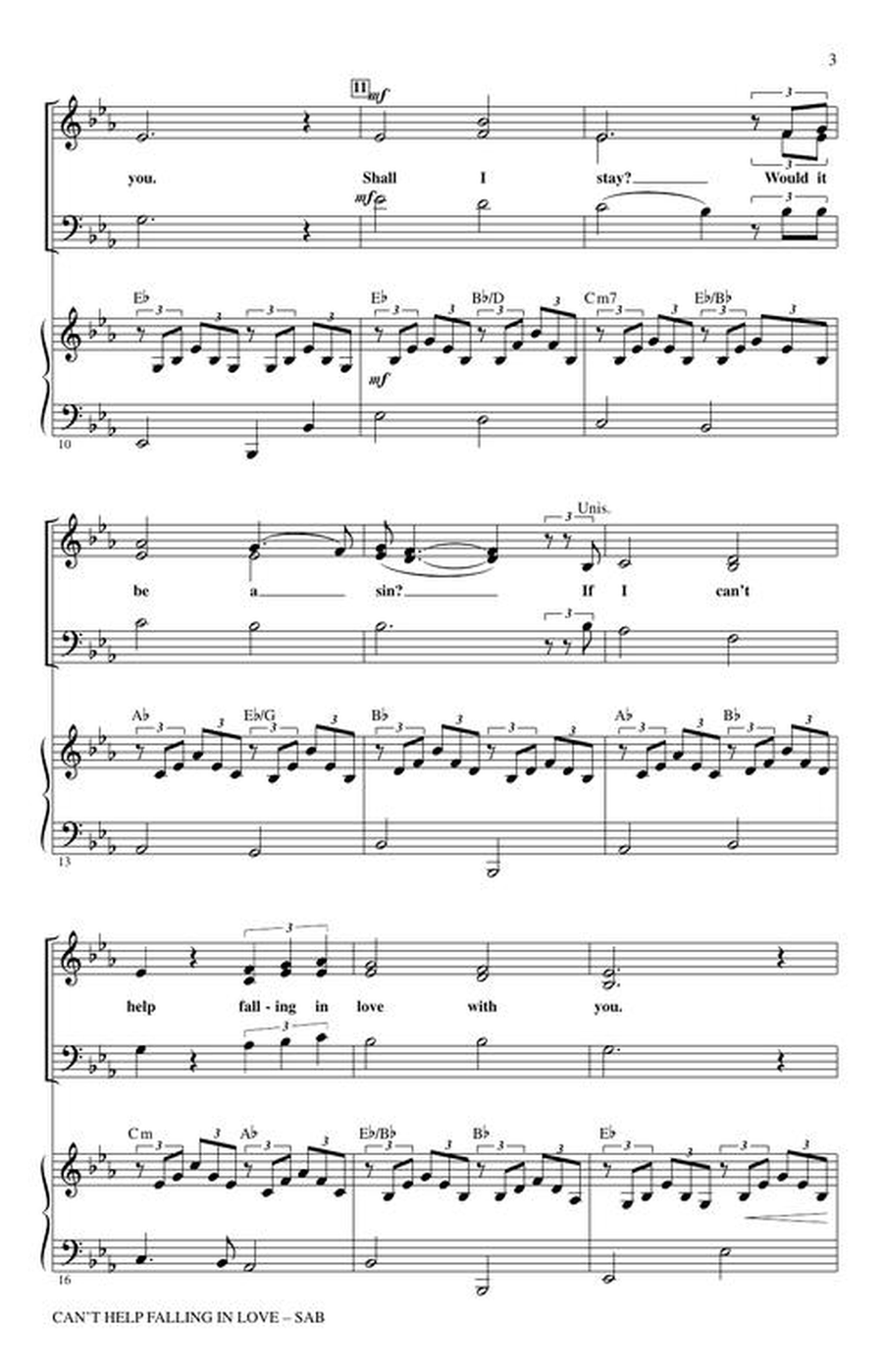 Can't Help Falling in Love 3-Part scores gallery preview page 4