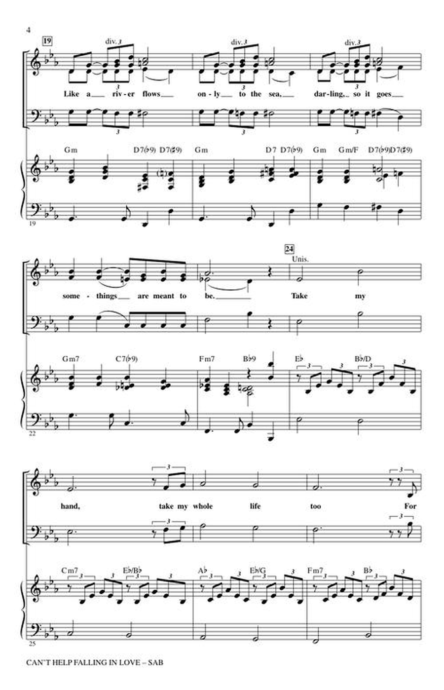 Can't Help Falling in Love 3-Part scores gallery preview page 5