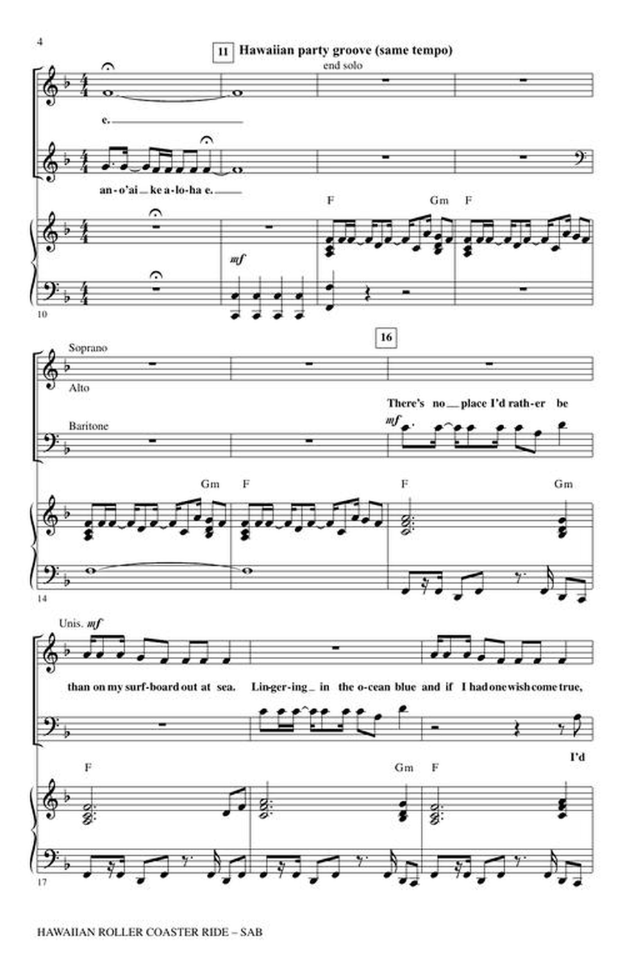 Hawaiian Roller Coaster Ride 3-Part scores gallery preview page 5
