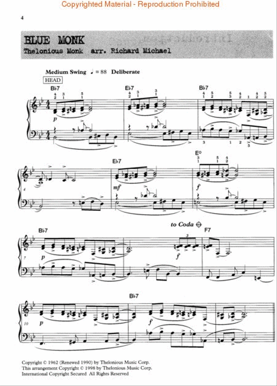 Jazz Piano – Level 4 Piano, Vocal scores gallery preview page 3