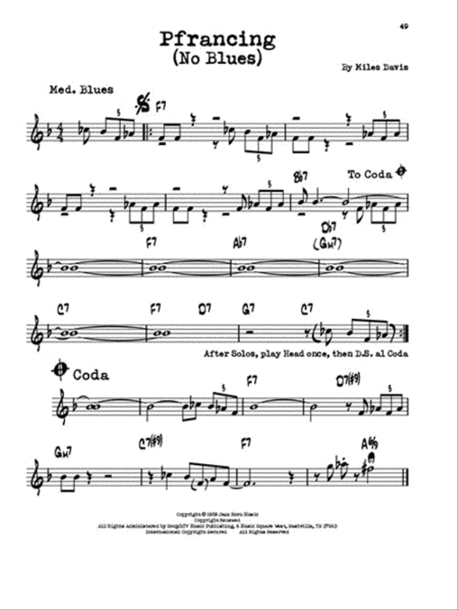 Miles Davis Real Book Piano scores gallery preview page 4