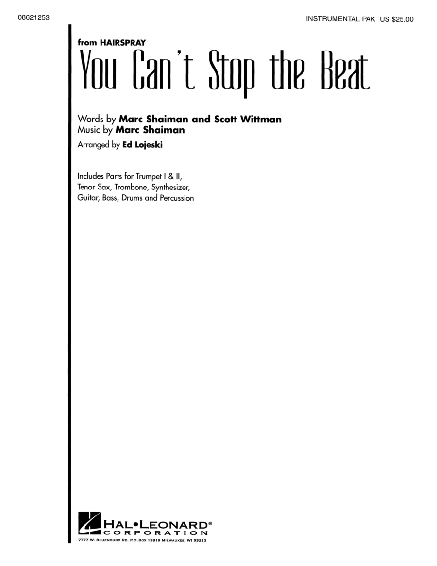 You Can't Stop the Beat Choir scores gallery preview page 1
