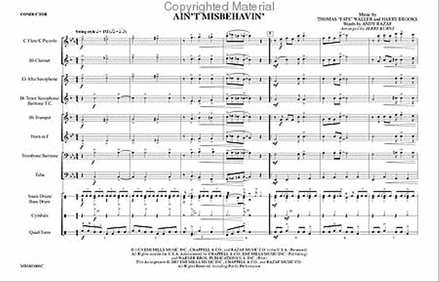 Ain't Misbehavin' Marching Band scores gallery preview page 2