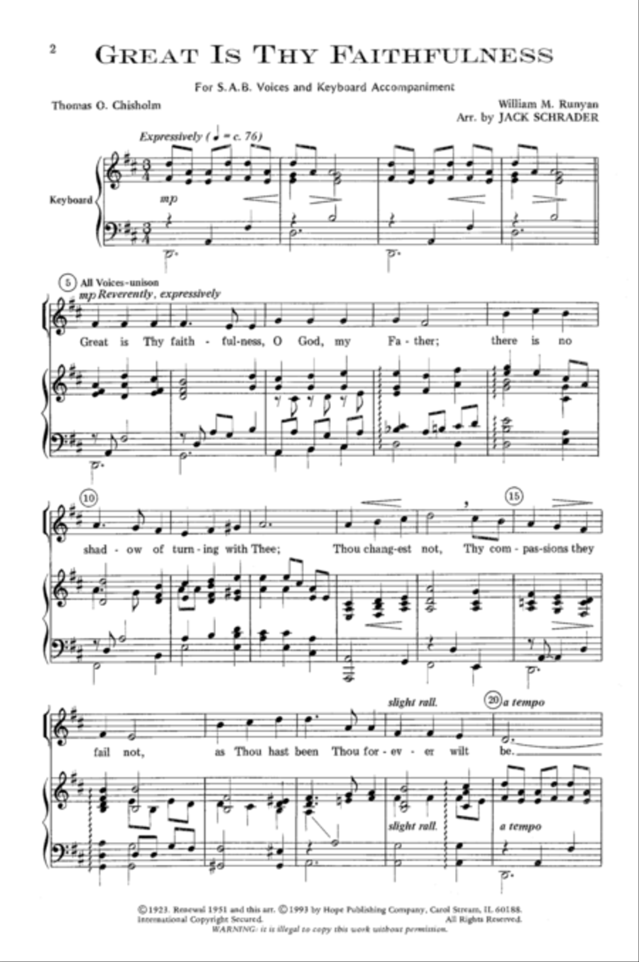 Great Is Thy Faithfulness Great Is Thy Faithfulness 3-Part scores gallery preview page 2