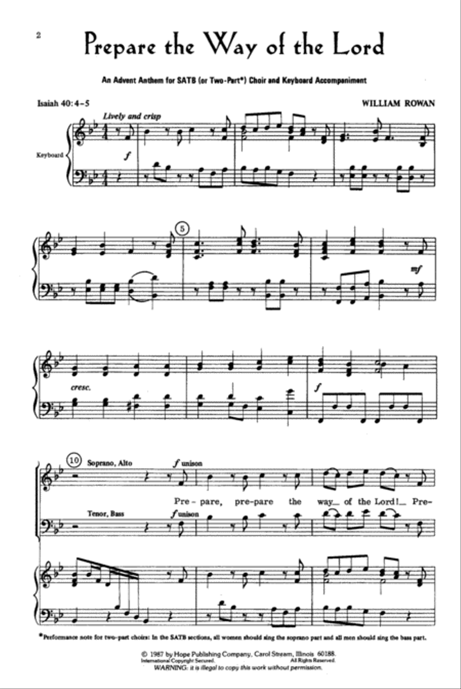 Prepare the Way of the Lord 4-Part scores gallery preview page 2