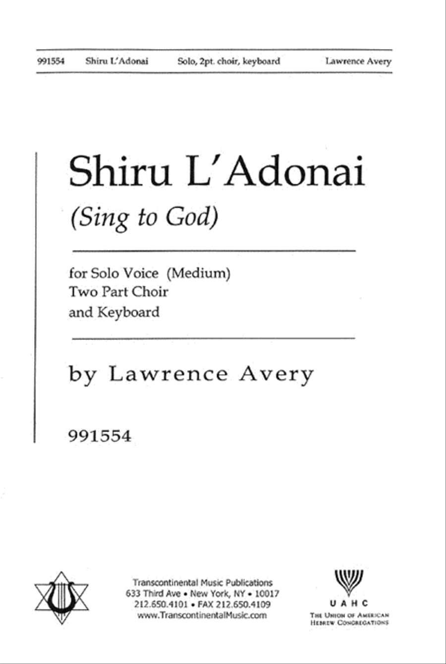 Shiru L'adonai (Sing to God) Choir scores gallery preview page 1