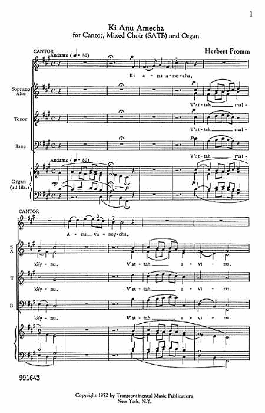 Ki Anu Amecha Ki Anu Amecha 4-Part scores gallery preview page 1