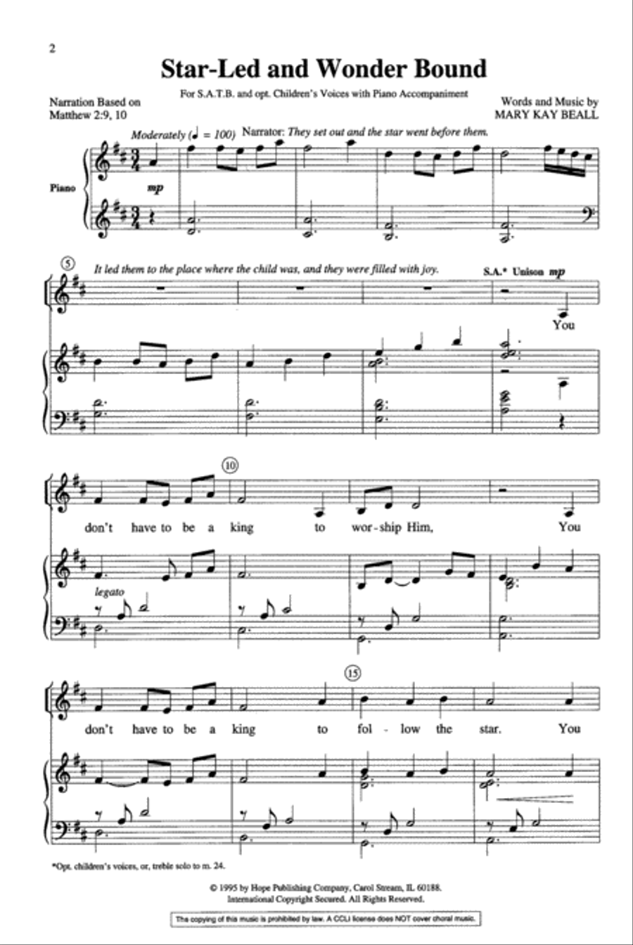 Star-Led and Wonder Bound 4-Part scores gallery preview page 2