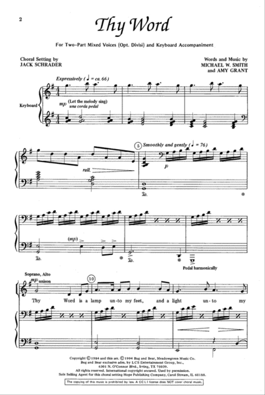Thy Word Thy Word 2-Part scores gallery preview page 2