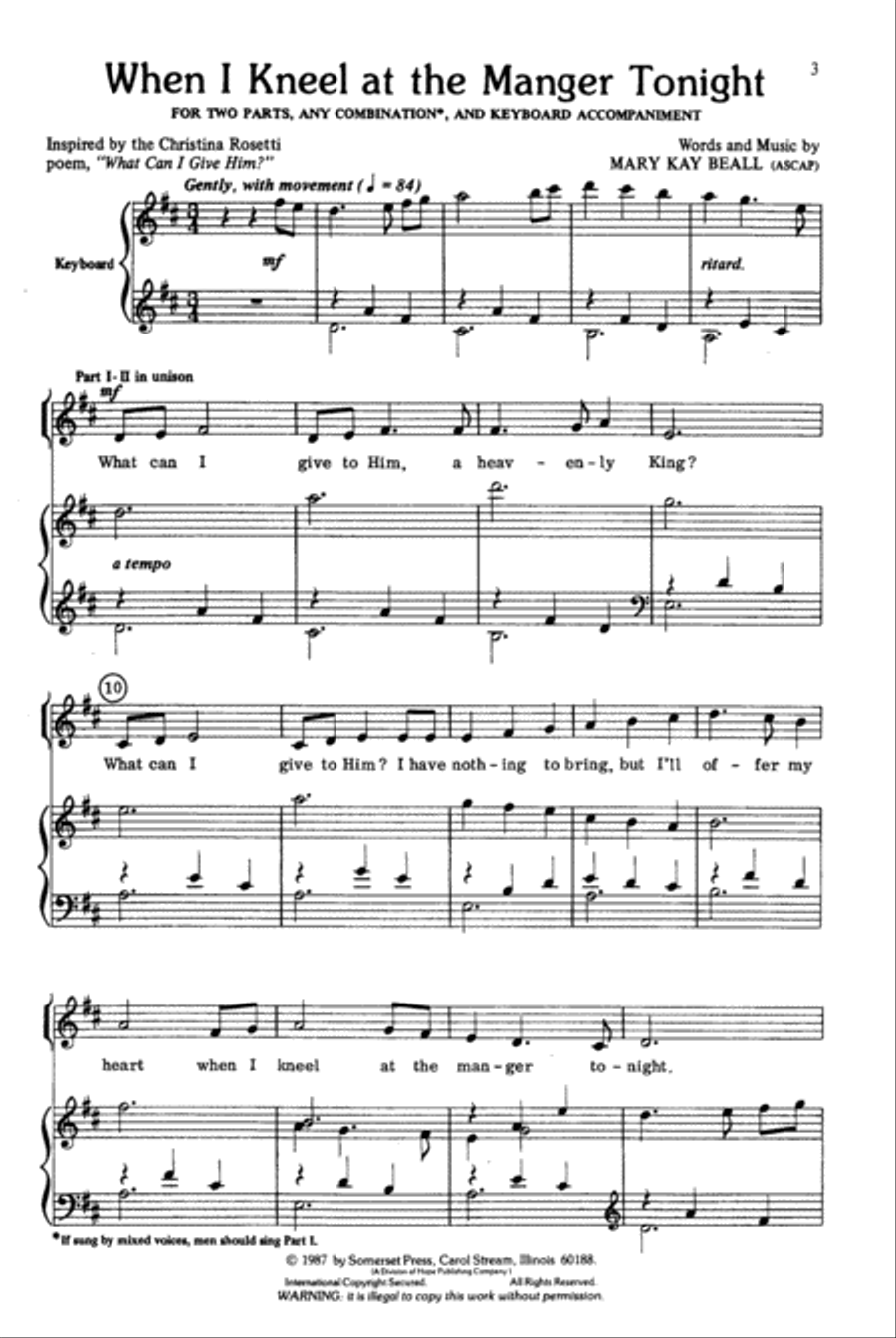 When I Kneel at the Manger Tonight 2-Part scores gallery preview page 2