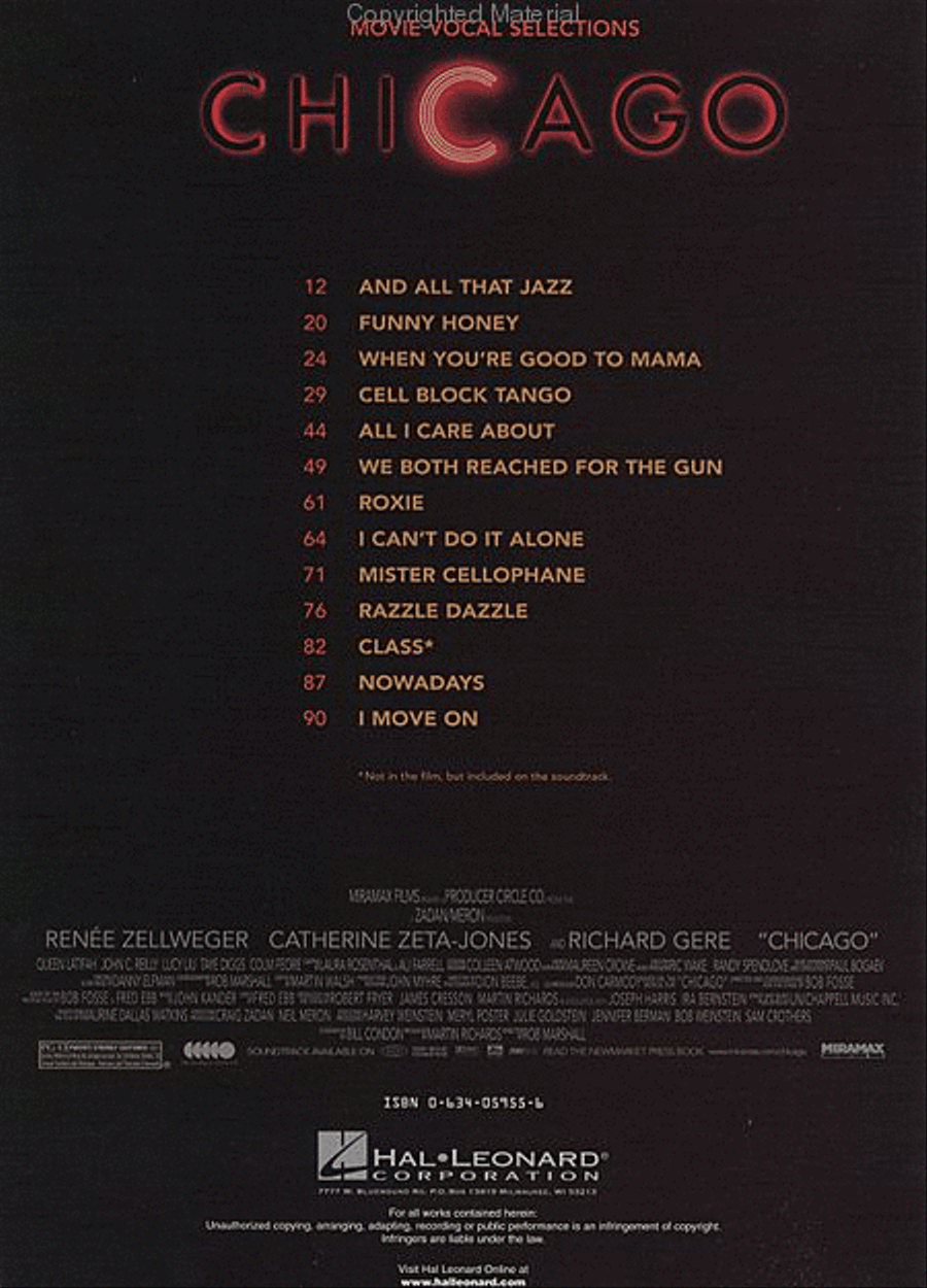 Chicago (Movie) Chicago (Movie) Piano, Vocal scores gallery preview page 3