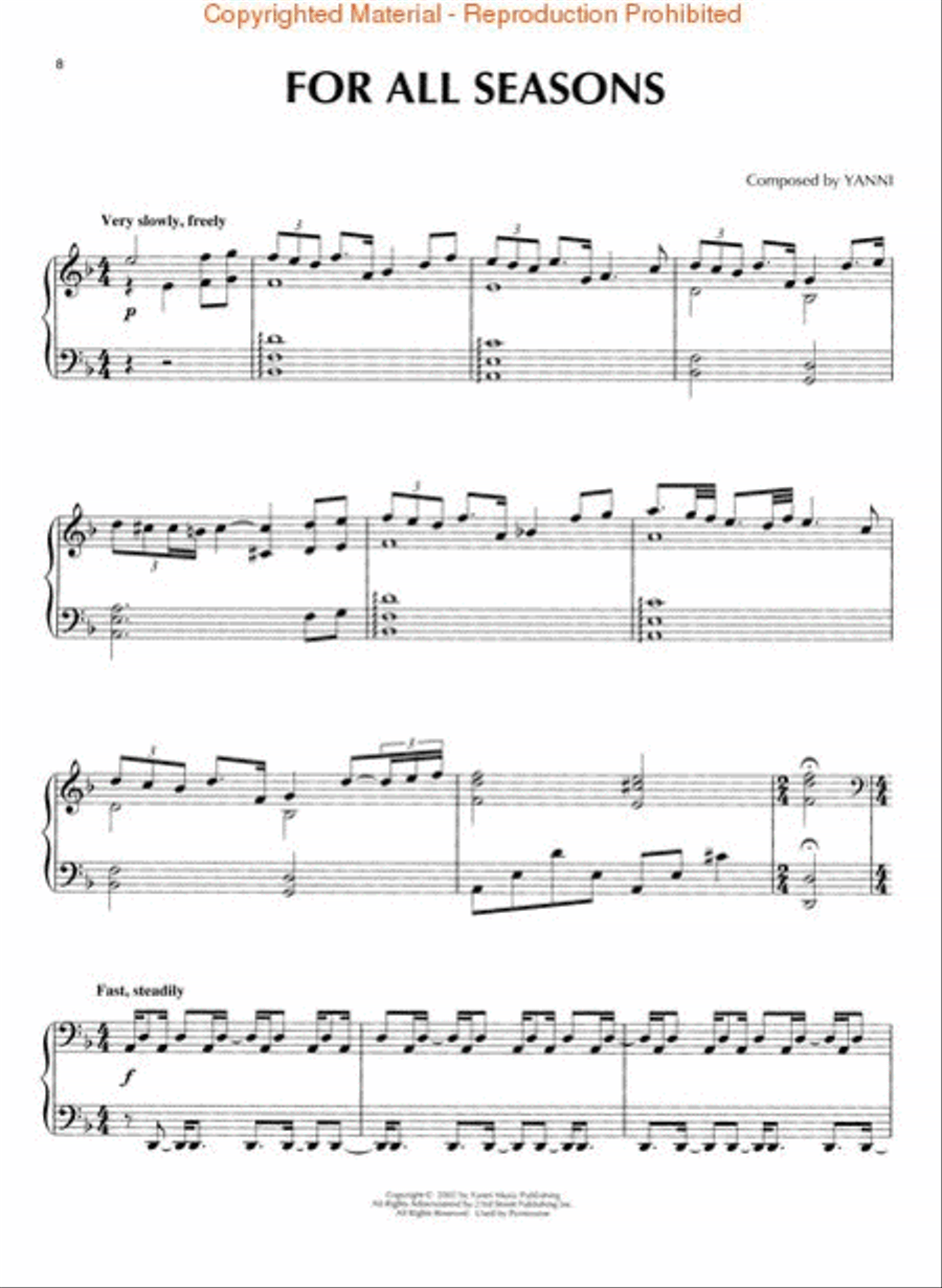 Yanni – Ethnicity Piano Solo scores gallery preview page 3