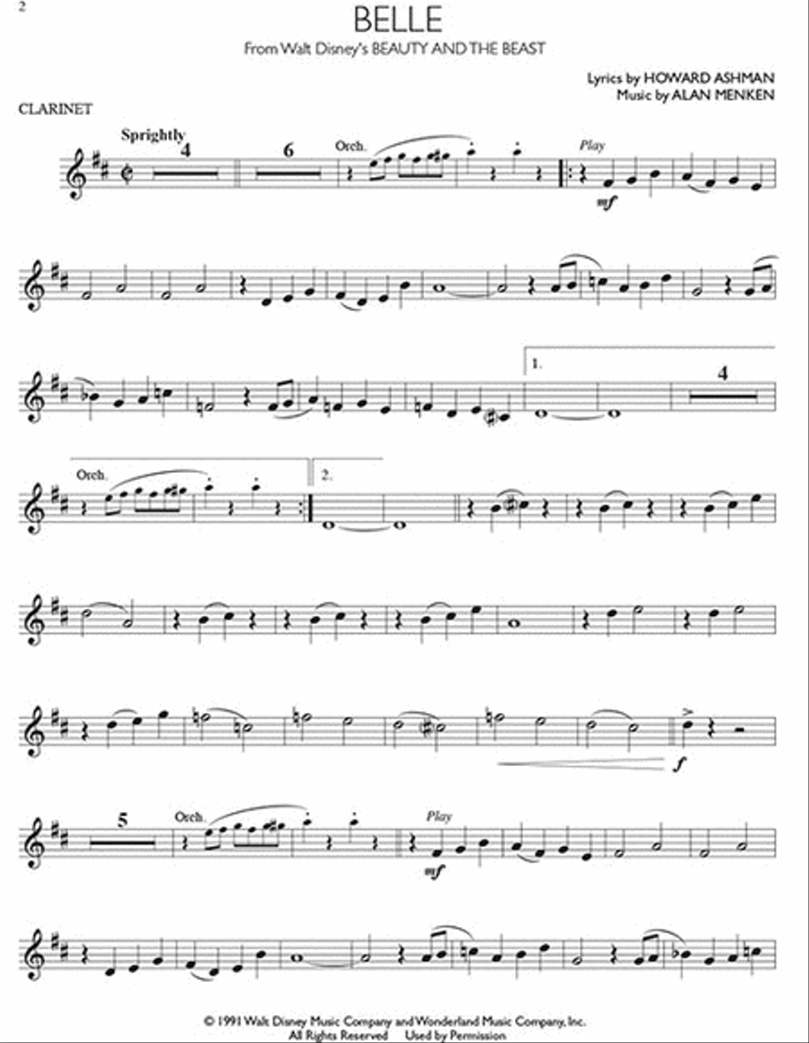 Disney Movie Hits for Clarinet Clarinet scores gallery preview page 3
